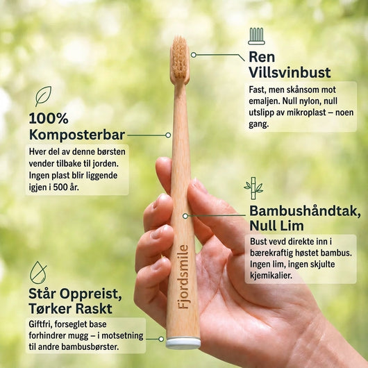 Fjordsmile -  Tannbørsten uten mikroplast